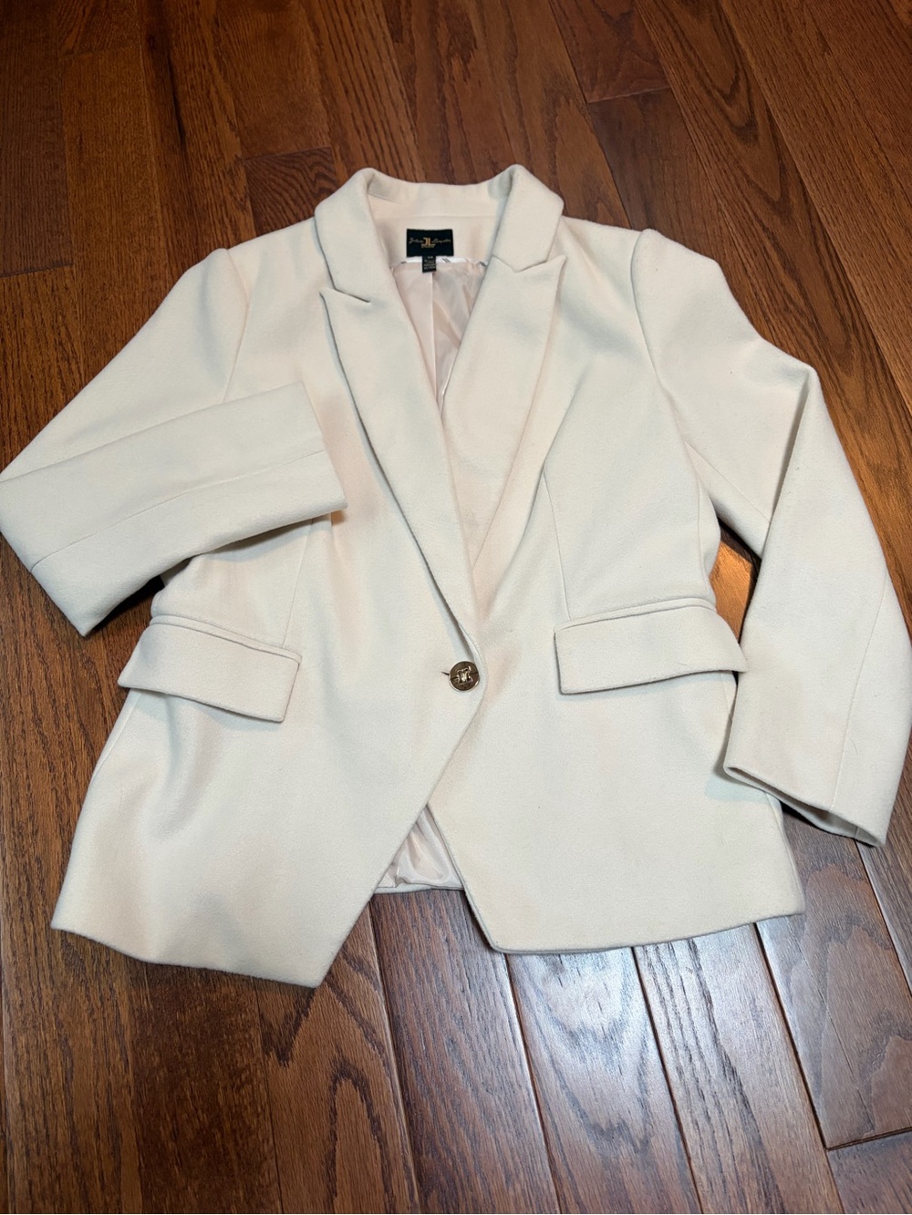 Jules & Leopold JL Studio cream / off-white single-button blazer jacket size s